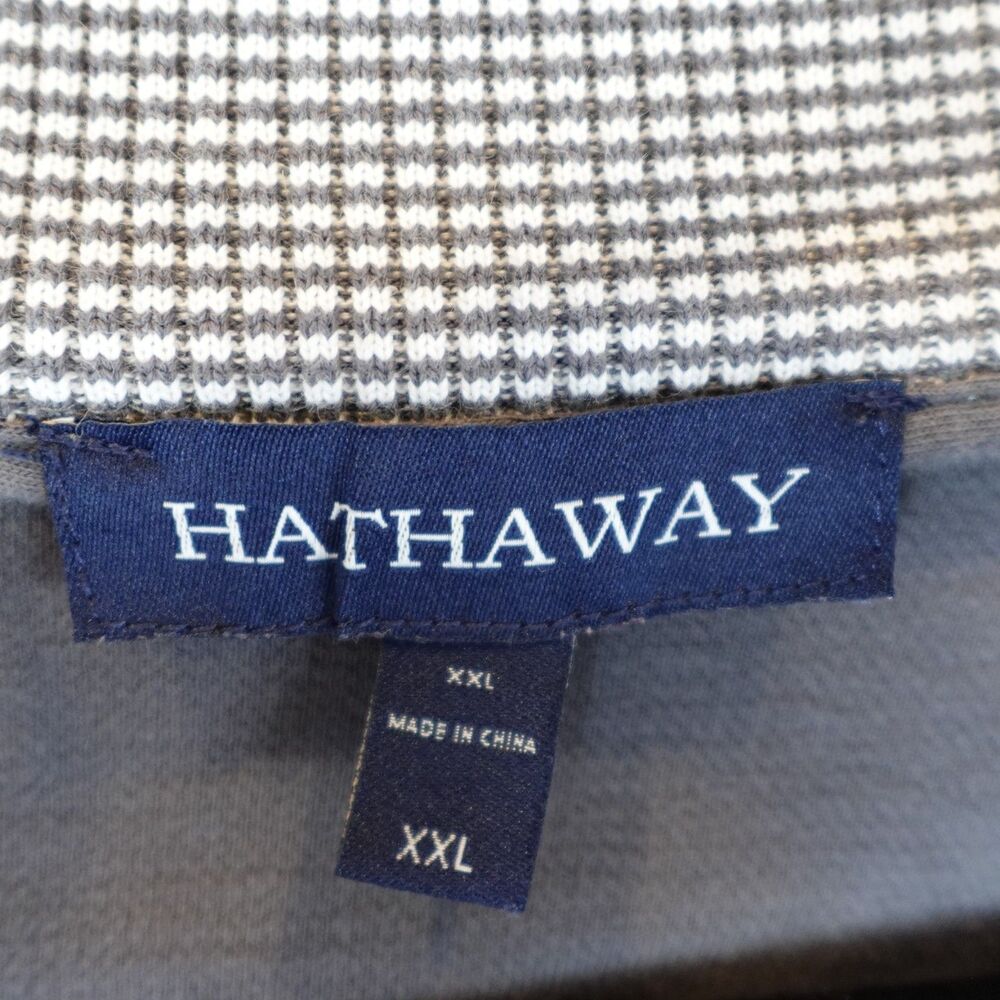 Hathaway Pullover Ribbed Knit Sweater Men's XXL Gray 1/4 Button Up Fall Golf - Picture 3 of 13